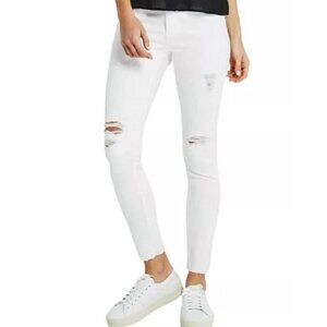 AG Legging Ankle Worn White Distressed Destroyed Ripped Edgy Skinny Stretch Jean